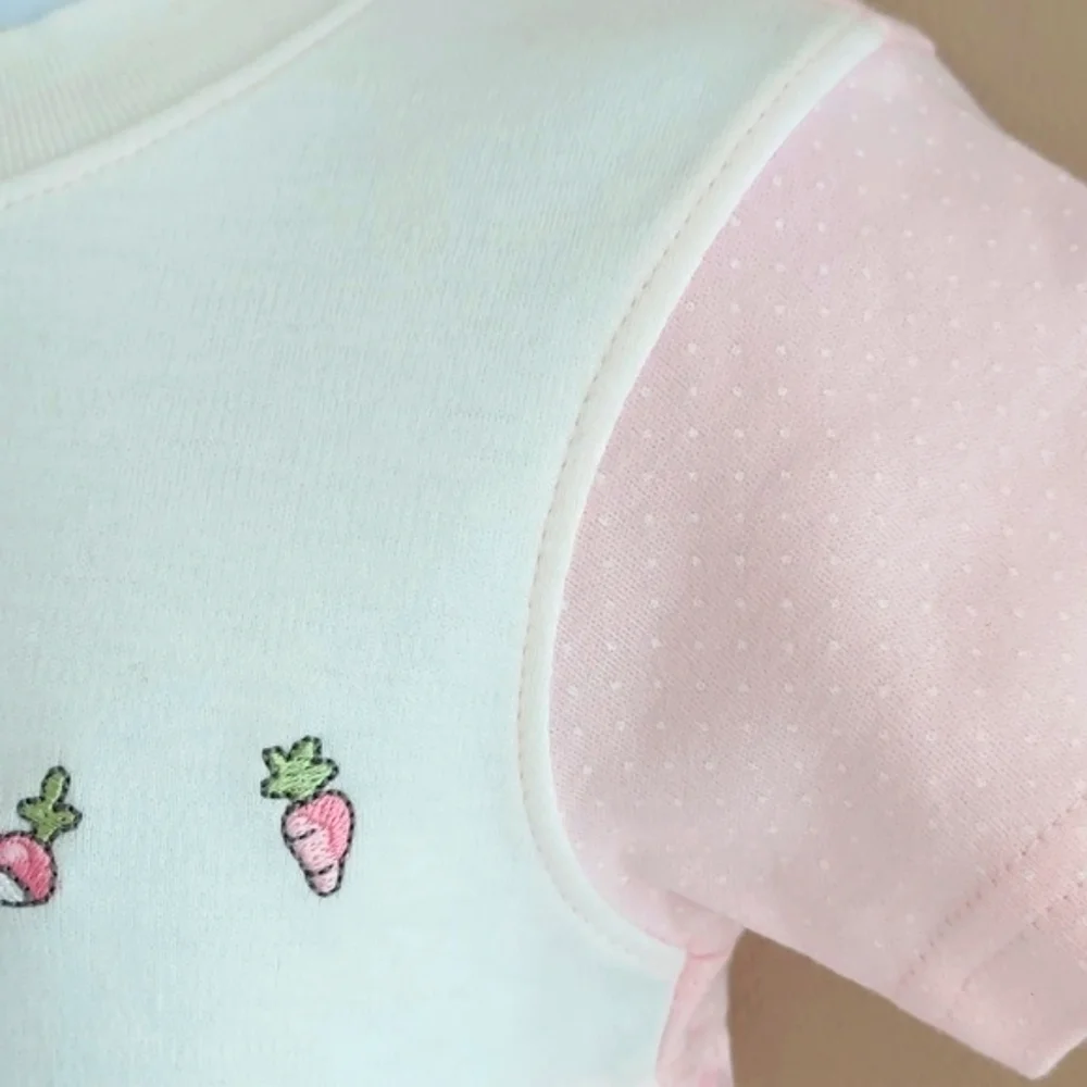 Osh Kosh polka dot bunny rabbit dress playsuit- pink - size 3-6 mos